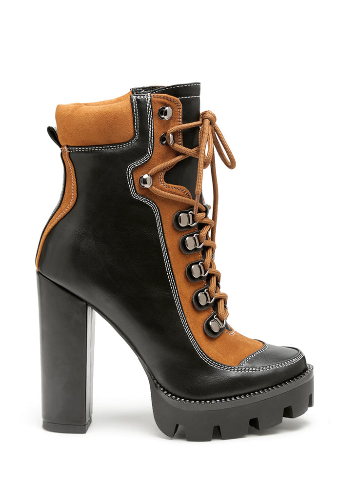 
                  
                    Load image into Gallery viewer, Yeti High Heel Lace Up Boots
                  
                
